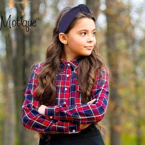 Motique Accessories Cotton Knotted Cute Headband for Women - Navy